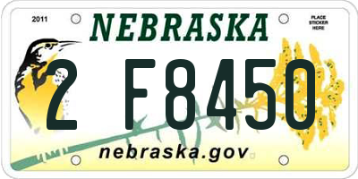 NE license plate 2F8450