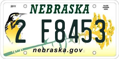 NE license plate 2F8453
