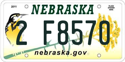 NE license plate 2F8570