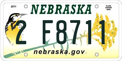 NE license plate 2F8711
