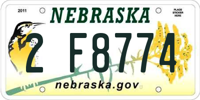 NE license plate 2F8774