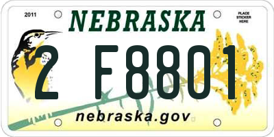 NE license plate 2F8801