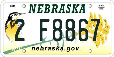NE license plate 2F8867