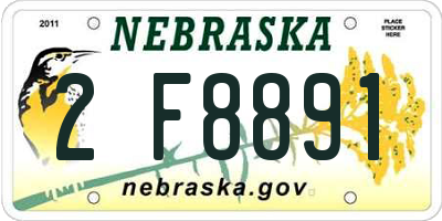 NE license plate 2F8891