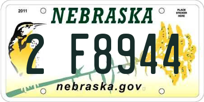 NE license plate 2F8944
