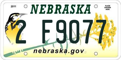 NE license plate 2F9077