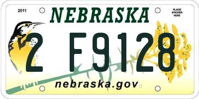 NE license plate 2F9128