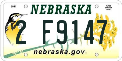 NE license plate 2F9147