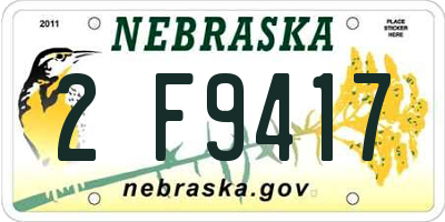 NE license plate 2F9417