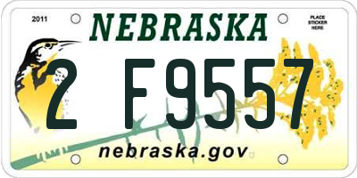 NE license plate 2F9557