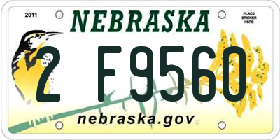 NE license plate 2F9560