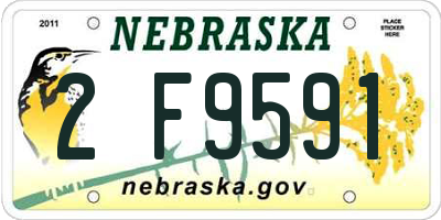 NE license plate 2F9591