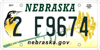 NE license plate 2F9674