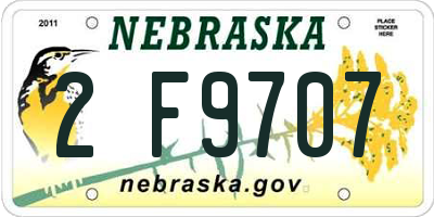 NE license plate 2F9707