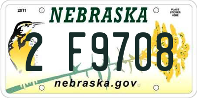 NE license plate 2F9708
