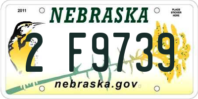 NE license plate 2F9739