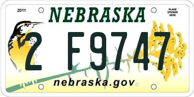 NE license plate 2F9747