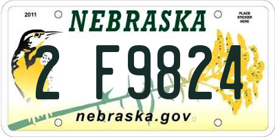 NE license plate 2F9824