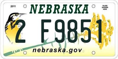NE license plate 2F9851