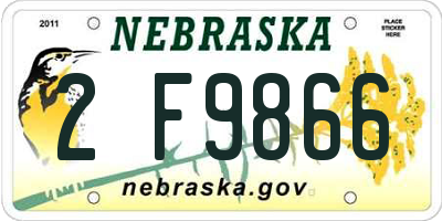 NE license plate 2F9866