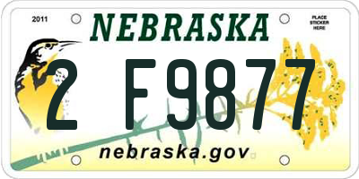 NE license plate 2F9877