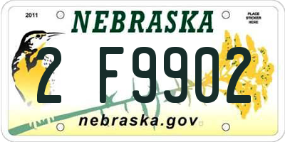 NE license plate 2F9902