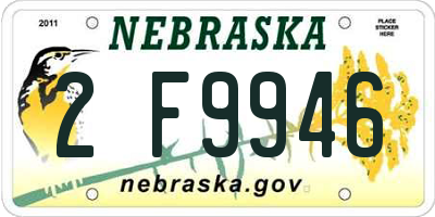 NE license plate 2F9946
