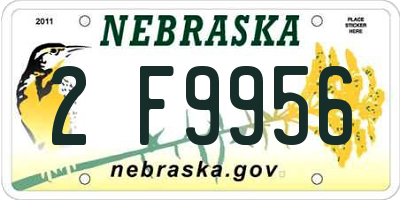 NE license plate 2F9956
