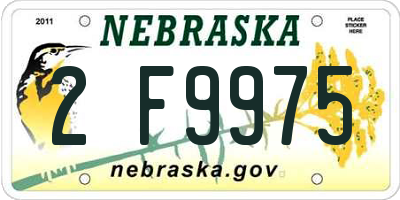 NE license plate 2F9975