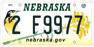 NE license plate 2F9977