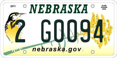 NE license plate 2G0094