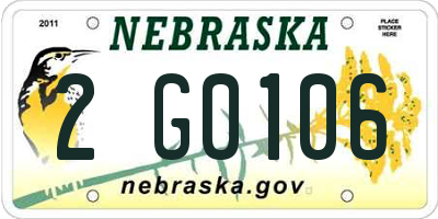NE license plate 2G0106