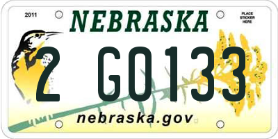 NE license plate 2G0133
