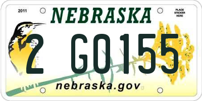 NE license plate 2G0155