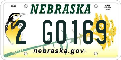 NE license plate 2G0169