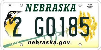 NE license plate 2G0185