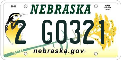 NE license plate 2G0321