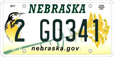 NE license plate 2G0341