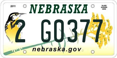 NE license plate 2G0377