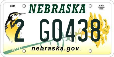 NE license plate 2G0438
