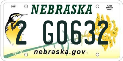 NE license plate 2G0632