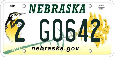 NE license plate 2G0642