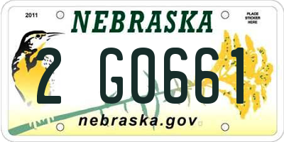 NE license plate 2G0661