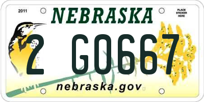 NE license plate 2G0667