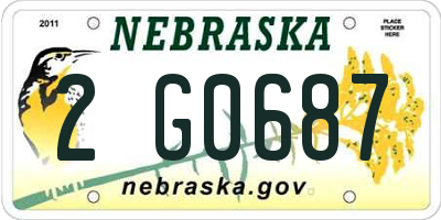 NE license plate 2G0687