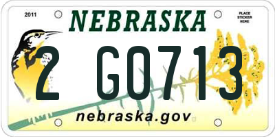 NE license plate 2G0713