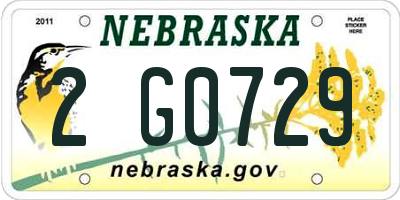 NE license plate 2G0729