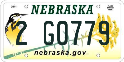 NE license plate 2G0779