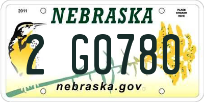 NE license plate 2G0780