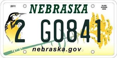 NE license plate 2G0841
